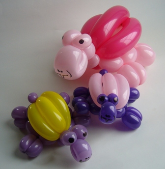 Modellierte Luftballonfiguren mit Cordula und Rüdiger Paulsen - Luftballontiere Schildkroeten