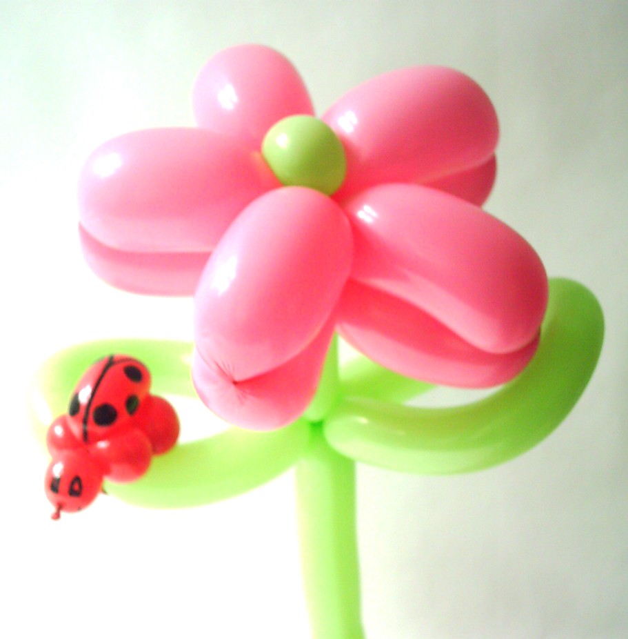 Luftballonfiguren Buchholz Das machen Cordula und Rüdiger Paulsen - Luftballonfigur Blume mit Glückskäfer