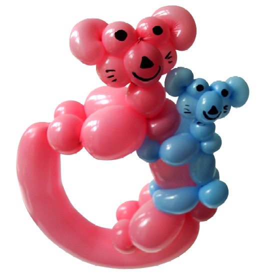 Ballonfiguren Arnsberg mit Cordula und Rüdiger Paulsen - Luftballonfigur Koala Baer mit Baby